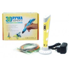 3d ручка 2-го поколения с lcd дисплеем, желтая + пластик PLA 3d ручка 2-го поколения с lcd дисплеем, желтая + пластик PLA