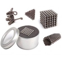 Игрушка-конструктор головоломка Неокуб Neocube 216 магнитных шариков 5 мм. (Silver)
