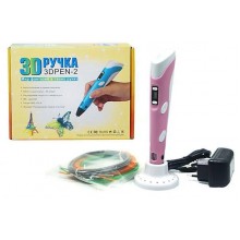 3d ручка 2-го поколения с lcd дисплеем, розовая + пластик PLA 3d ручка 2-го поколения с lcd дисплеем, розовая + пластик PLA