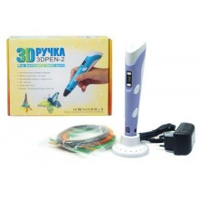 3d ручка 2-го поколения с lcd дисплеем, фиолетовая + пластик PLA 3d ручка 2-го поколения с lcd дисплеем, фиолетовая + пластик PLA