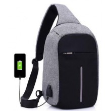 Городской рюкзак антивор Bobby Mini с защитой от карманников и USB-портом для зарядки, серый