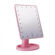Зеркало для макияжа Magic Makeup Mirror с  22 LED-подсветкой, розовое