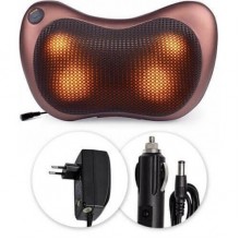 Массажная подушка Massage Pillow 8028 на 4 ролиkа для шеи и спины, массажер роликовый