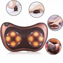 Массажная подушка Massage Pillow CHM-8028 на 8 ролиkов для шеи и спины, массажер роликовый