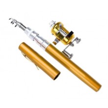 Карманная мини удочка Fishing Rod в форме ручки, золотистая