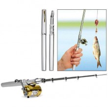 Карманная мини удочка Fishing Rod в форме ручки, серебристая
