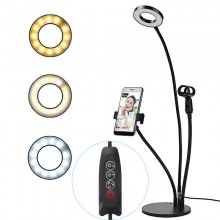 Гибкий держатель для телефона и микрофона с LED подсветкой, Professional Live Stream Гибкий держатель для телефона и микрофона с LED подсветкой, Professional Live Stream