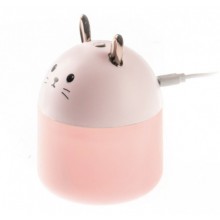 Увлажнитель воздуха ночник 2в1  Humidifier Котик, розовый