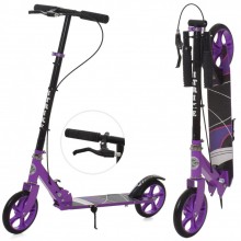 Большой двухколесный самокат iTrike SR 2-008 Фиолетовый с ручным тормозом складной