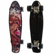 Детский скейтборд Пенни борд Profi Colorful Penny Board Черный с рисунком и светящимися колесами Детский скейтборд Пенни борд Profi Colorful Penny Board Черный с рисунком и светящимися колесами