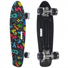 Детский скейтборд Пенни борд Profi Penny Board Dark Black Черный с рисунком Детский скейтборд Пенни борд Profi Penny Board Dark Black Черный с рисунком