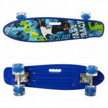 Детский скейтборд Пенни борд MAXLEND Penny Board Lights Синий со светящимися колесами