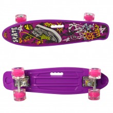 Детский скейтборд Пенни борд MAXLEND Penny Board Lights Фиолетовый со светящимися колесами