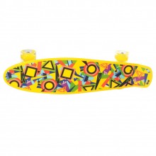 Детский скейтборд Пенни Борд MAXLEND Penny Board Ultra Желтый со светящимися колесами 