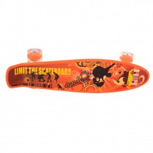 Детский скейтборд Пенни Борд MAXLEND Penny Board Ultra Оранжевый со светящимися колесами 