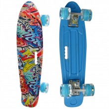 Детский скейтборд Пенни борд Profi Penny Board Neon Blue Голубой с принтом Детский скейтборд Пенни борд Profi Penny Board Neon Blue Голубой с принтом