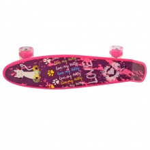 Детский скейтборд Пенни Борд MAXLEND Penny Board Ultra Розовый со светящимися колесами 