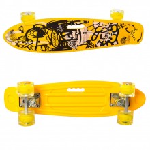 Детский скейтборд Пенни борд MAXLEND Penny Board Lights Желтый со светящимися колесами