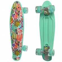 Детский скейтборд Пенни борд Profi Penny Board Mini Бирюзовый с рисунком Детский скейтборд Пенни борд Profi Penny Board Mini Бирюзовый с рисунком