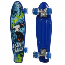 Детский скейтборд Пенни борд Profi Colorful Penny Board Синий с рисунком и светящимися колесами Детский скейтборд Пенни борд Profi Colorful Penny Board Синий с рисунком и светящимися колесами