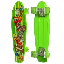 Детский скейтборд Пенни борд Profi Colorful Penny Board Салатовый с рисунком и светящимися колесами Детский скейтборд Пенни борд Profi Colorful Penny Board Салатовый с рисунком и светящимися колесами