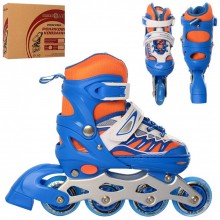Детские раздвижные роликовые коньки Profi Roller Skates Rainbow Голубые 31-34 размер Детские раздвижные роликовые коньки Profi Roller Skates Rainbow Голубые 31-34 размер