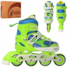 Детские раздвижные роликовые коньки Profi Roller Skates Paint Зеленый 35-38 размер на шнуровке Детские раздвижные роликовые коньки Profi Roller Skates Paint Зеленый 35-38 размер на шнуровке