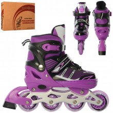 Детские раздвижные роликовые коньки Profi Roller Skates Paint Фиолетовый 35-38 размер на шнуровке Детские раздвижные роликовые коньки Profi Roller Skates Paint Фиолетовый 35-38 размер на шнуровке