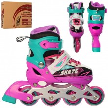 Детские раздвижные ролики Profi Roller Skates Flex Розовый 31-34 размер на шнуровке Детские раздвижные ролики Profi Roller Skates Flex Розовый 31-34 размер на шнуровке