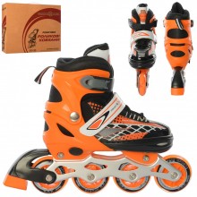 Детские раздвижные роликовые коньки Profi Roller Skates Paint Оранжевый 35-38 размер на шнуровке Детские раздвижные роликовые коньки Profi Roller Skates Paint Оранжевый 35-38 размер на шнуровке