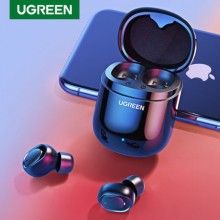 Беспроводные наушники светодиодные Ugreen CM сенсорные Bluetooth 5.0 TWS стерео SBC + AAC Black